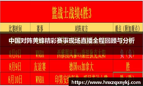 中国对阵黄蜂精彩赛事现场直播全程回顾与分析
